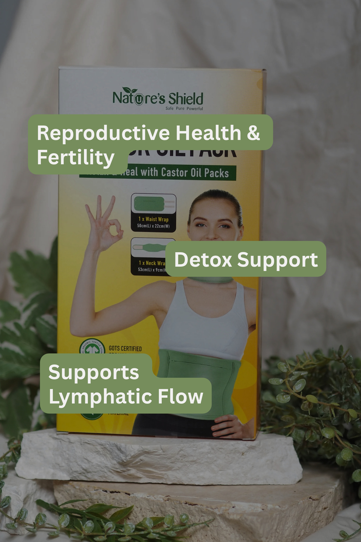Organic Cotton Castor Oil Neck and Waist Wrap | Nature's Shield