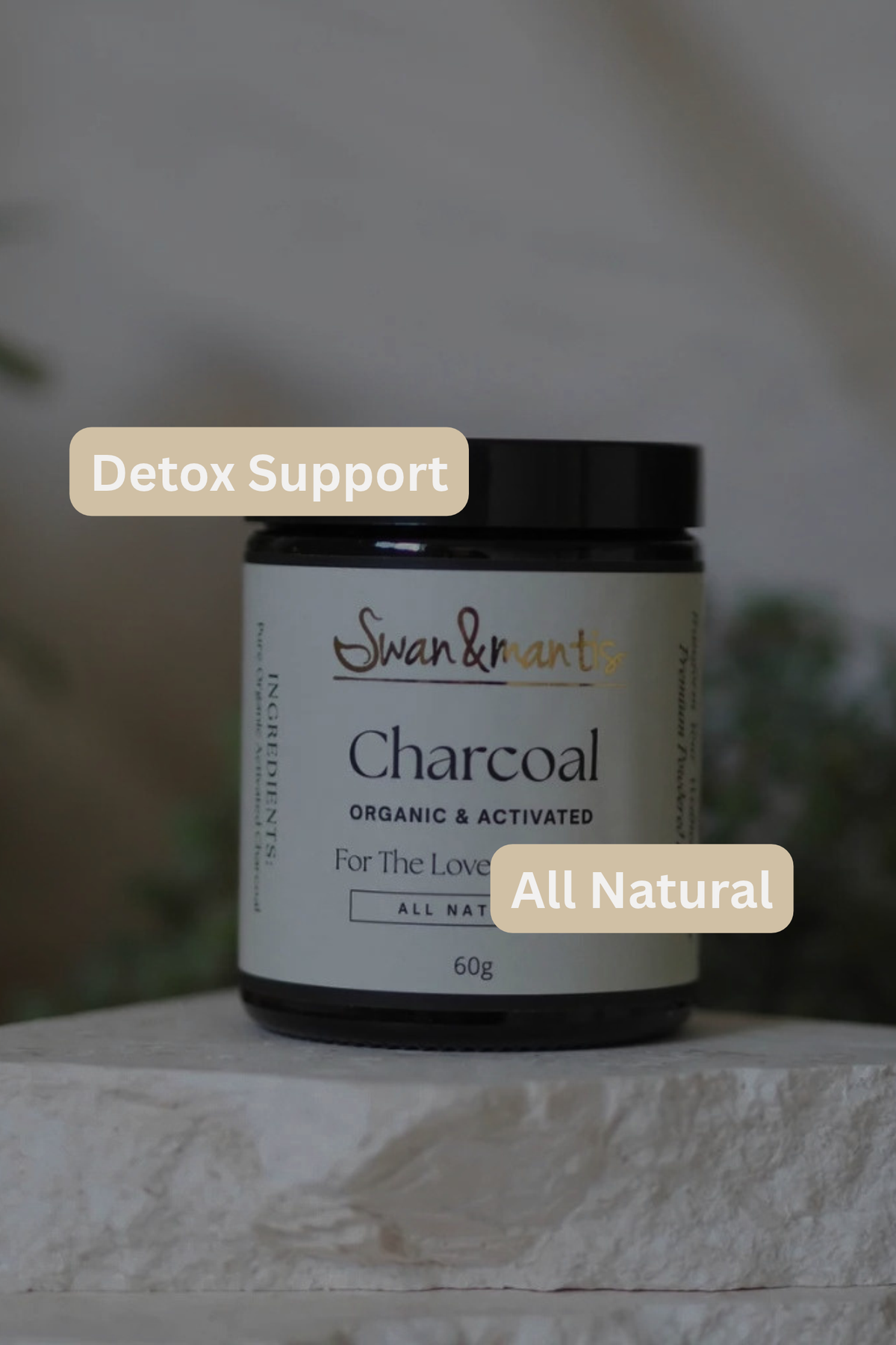 Organic Activated Charcoal | Swan & Mantis 60g