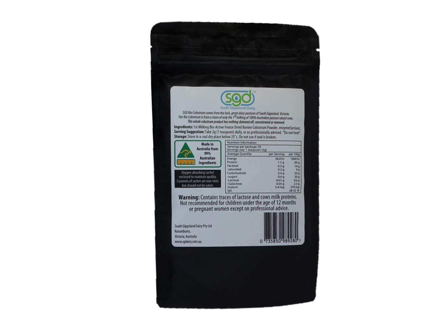 Colostrum Powder South Gippsland Dairy