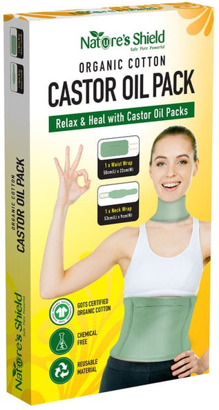 Organic Cotton Castor Oil Pack Nature's Shield Neck and Waist wrap