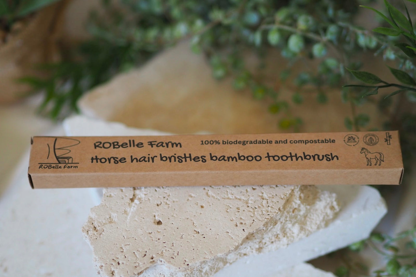 Natural Horse Hair Bamboo Tooth Brush Adult | ROBelle Farm