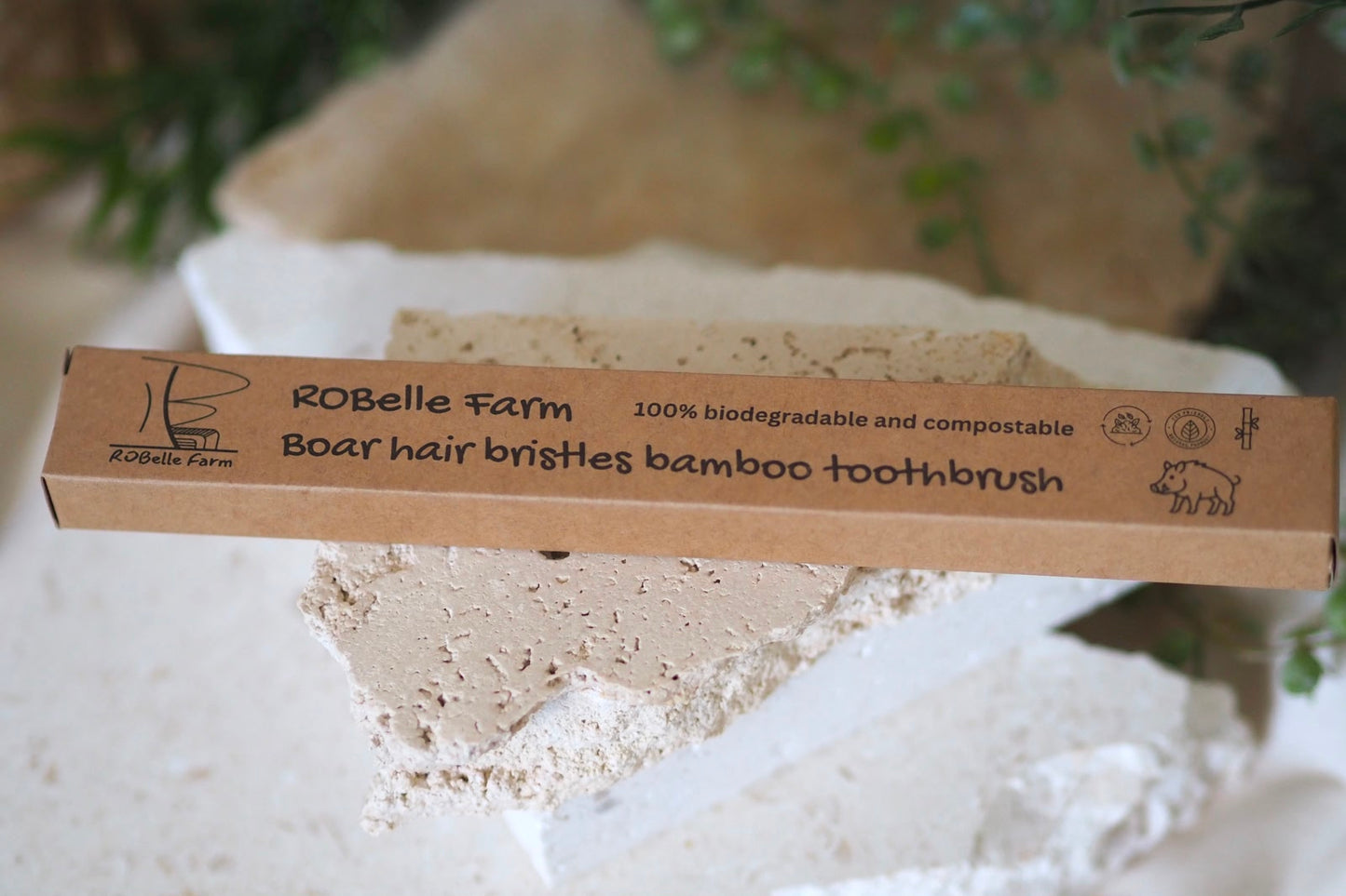 Natural Boar Hair Bamboo Tooth Brush Adult | ROBelle Farm